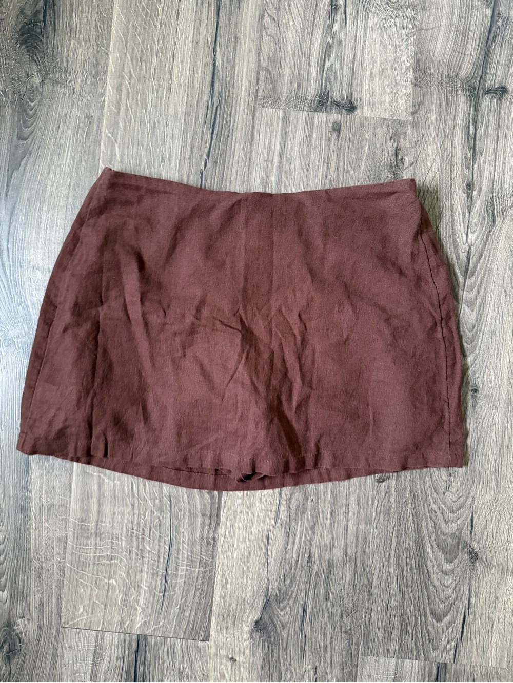 Old Navy Dark Brown Linen-Blend Mini Skirt